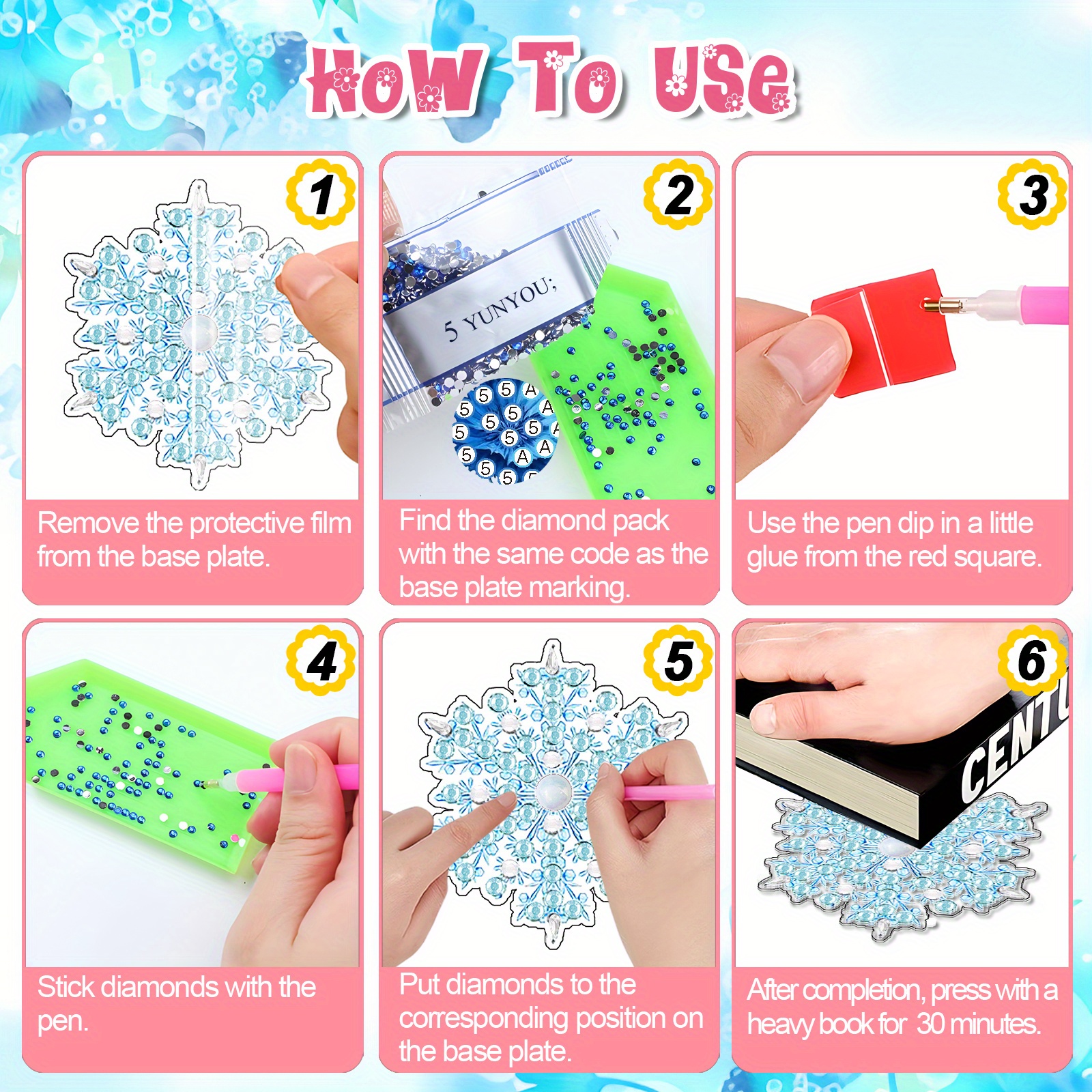 20pc Snowflake Pattern Diamond Art Earring Set